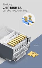 Đầu (hạt) bấm mạng RJ45 cho dây CAT6 bọc inox chống nhiễu UGREEN NW111
