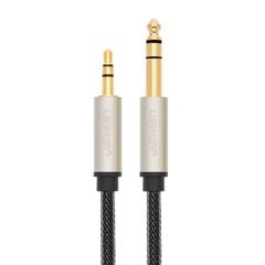 Dây âm thanh 3.5mm đực sang 6.5mm mạ vàng 24k cao cấp UGREEN AV127