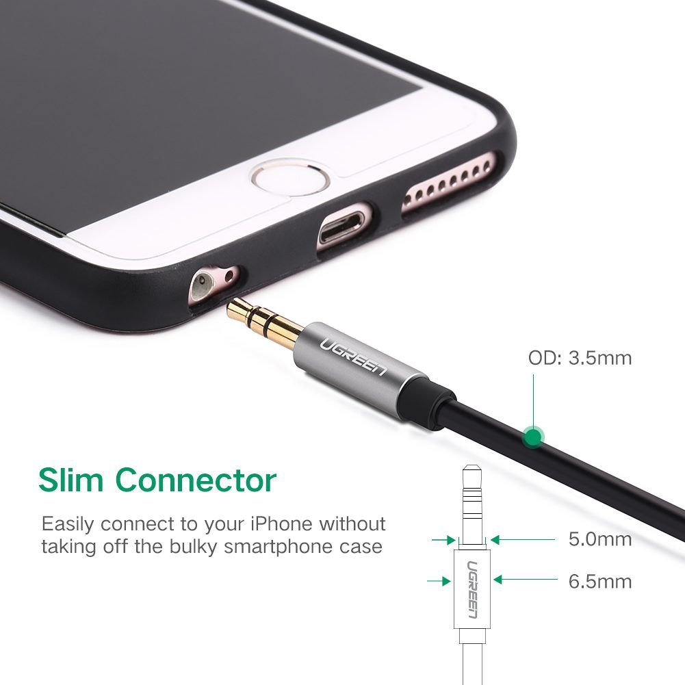 Dây cáp 3.5mm hai đầu đực đầu mạ vàng 24K Ugreen AV119