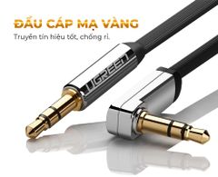 Dây Audio 3.5mm dẹt 1 đầu vuông 90 độ TPE UGREEN AV119