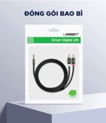 Dây Audio 3.5mm ra 2 đầu RCA (Hoa sen) dài 1M UGREEN AV116 10749