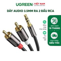 Dây Audio 3.5mm ra 2 đầu RCA (Hoa sen) dài 1M UGREEN AV116 10749