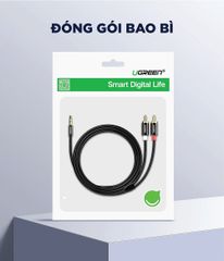 Dây Audio 3.5mm ra 2 đầu RCA (Hoa sen) dài 3M UGREEN AV116 10590