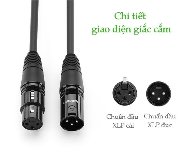 Dây nối dài XLR (Cannon) 3-pin UGREEN AV130
