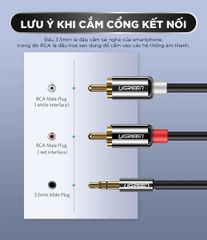 Dây cáp Audio 3.5mm ra 2 đầu RCA (Hoa sen) dài 5M UGREEN AV116 10591