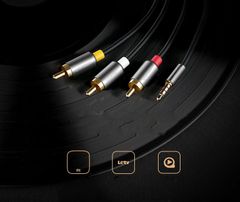 Dây chuyển đổi 3.5mm sang AV màu đen UGREEN AV138