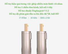 Dây DisplayPort 1.2 UGREEN DP107 – Hỗ trợ 3D 4Kx2K@60Hz