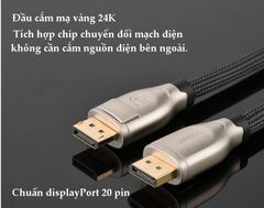 Dây DisplayPort 1.2 UGREEN DP107 – Hỗ trợ 3D 4Kx2K@60Hz