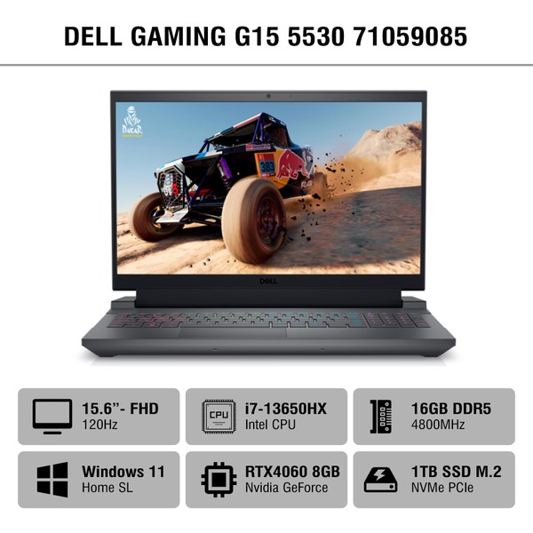 Laptop Gaming Dell G15 5530, i7-13650HX, 16GB, 1TB SSD, RTX 4060 8GB, 15.6