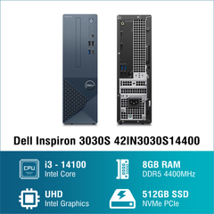 Máy tính để bàn đồng bộ PC Dell Inspiron 3030S 42IN3030S14400 (i5 14400/ 8GB/ 512GB SSD/ Wifi + BT/ Key/ Mouse/ Win11/ 2Y)