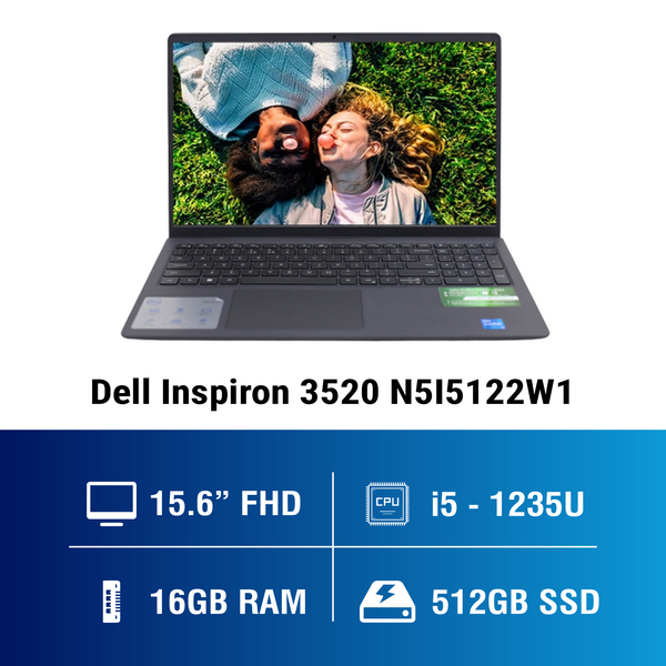 Laptop Dell Inspiron 15 3520 i5 1235U/16GB/512GB/120Hz/OfficeHS/Win11 (N5I5011W1)