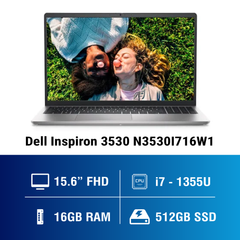 Laptop - Máy tính xách tay Dell Inspiron 3530 N3530I716W1 (Intel Core i7-1355U | 16GB | 512GB | MX 550 | 15.6 inch FHD | Win 11 | Office | Bạc)