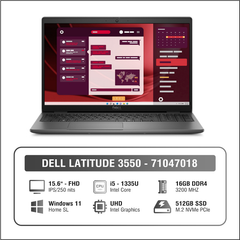 Laptop - Máy tính xách tay Dell Latitude 3550 71047018 (i5 1335U/ 16GB/ 512GB SSD/ 15.6 inch FHD/ Win11/ Black/ 1Y)