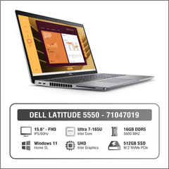 Laptop Dell Latitude L5550 71047019 (Ultra 7 165U/ 16GB/ 512GB SSD/ 15.6 inch FHD/ NoOS/ Grey/ Vỏ nhôm/ 1Y)