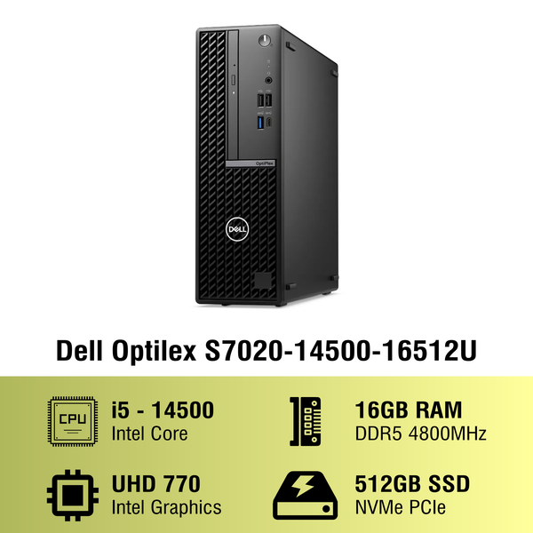 Máy tính để bàn đồng bộ PC Dell Optilex 7020SFF S7020-14500-16512U (i5-14500/ Ram 16GB/ SSD 512GB/ Ubuntu/ 1Y)