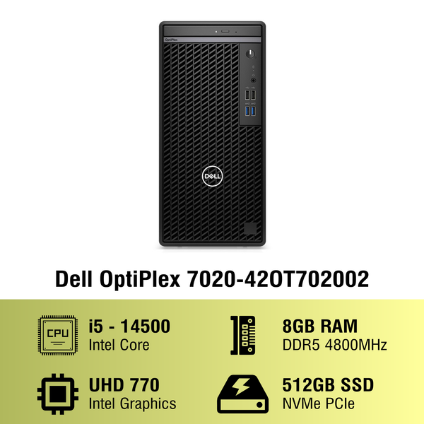 Máy tính đồng bộ PC Dell Optiplex Tower M7020 42OT702002 (I5-14500/ 8GB/ 512GB SSD/ Wifi/ Key / Mouse wifi/ NoOS/ 1Y)