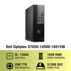 Máy tính để bàn đồng bộ PC Dell Optiplex 7020 SFF S7020-14500-16512W (I5-14500/ 16GB/ 512GB SSD/ Win11/ Key/ Mouse/ 1Y)