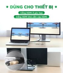Đầu nối cổng HDMI male sang HDMI female vuông góc 90 độ BẺ XUỐNG UGREEN 20109  Hàng phân phối chính hãng – Bảo hành 18 tháng