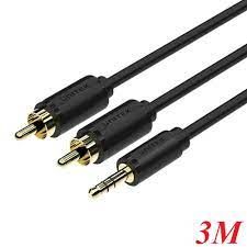 Cáp Loa Unitek 1 ->2  C9022BK 3M Cáp Loa 1 Jack 3.5Mm Ra 2 Đầu Hoa Sen Màu Đen