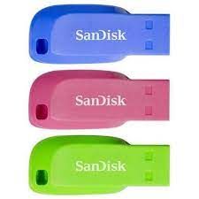 SanDisk Cruzer Blade USB Flash Drive  CZ50 -32GB -  Blue/ Pink/ Green (SDCZ50C-032G-B46T)