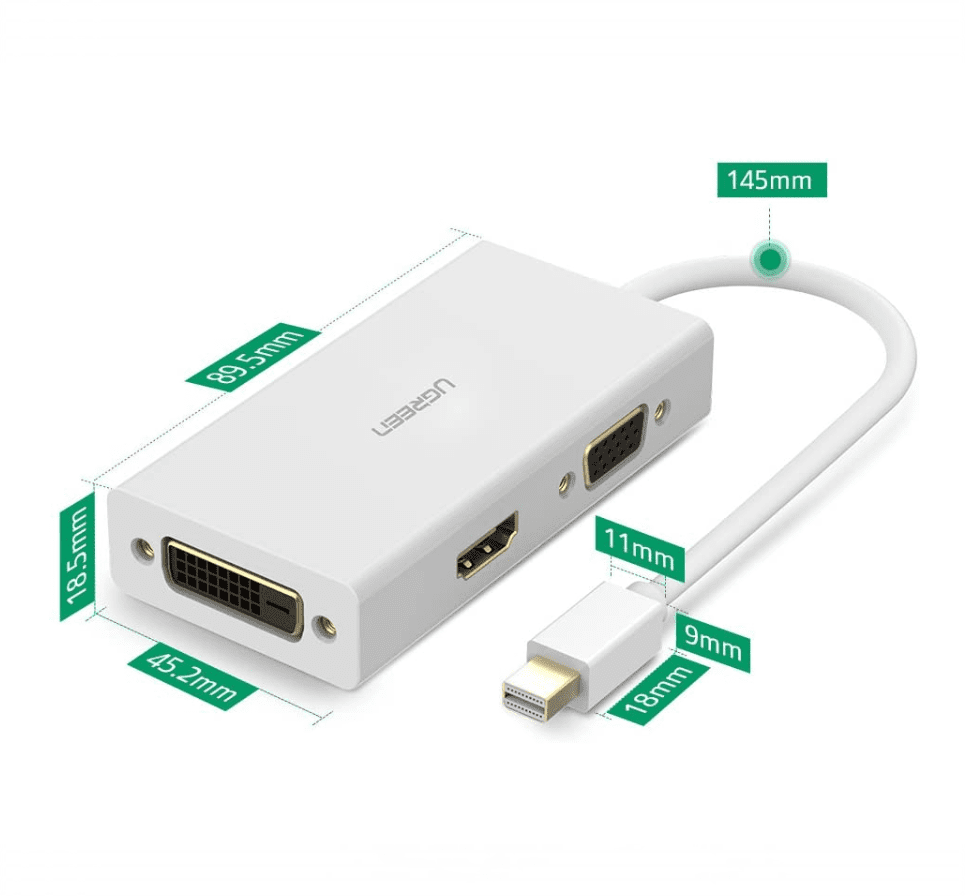 Bộ chuyển đổi Mini DP sang HDMI, DVI, VGA UGREEN MD114
