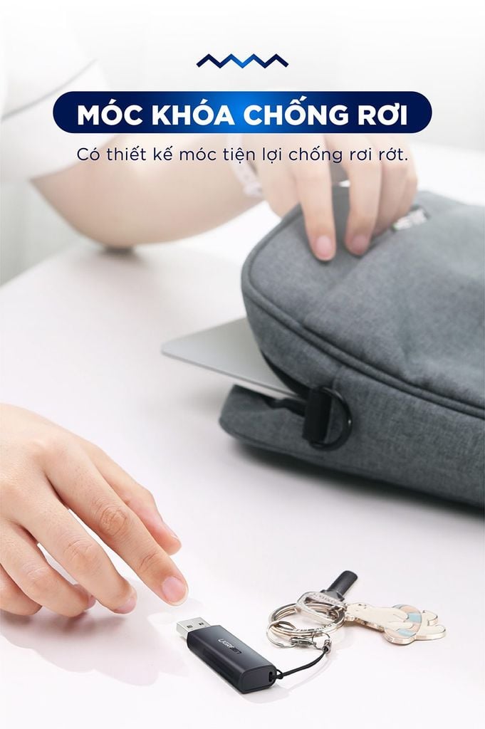 Đầu đọc thẻ nhớ UGREEN CM264 Đọc thẻ SD/TF chuẩn USB 2.0 – Tốc độ truyền 480Mbps Hỗ trợ tối đa lên đến 512GB