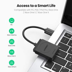 Đầu đọc thẻ UGREEN CR127 hỗ trợ thẻ TF và SD đầu vào USB 3.0
