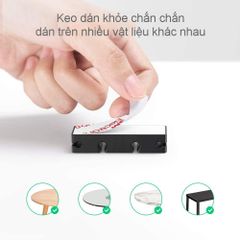 Kẹp giữ dây cáp UGREEN 70585 – Chất liệu silicon kẹp giữ dây cáp, tai nghe, chuột, … gọn gàng