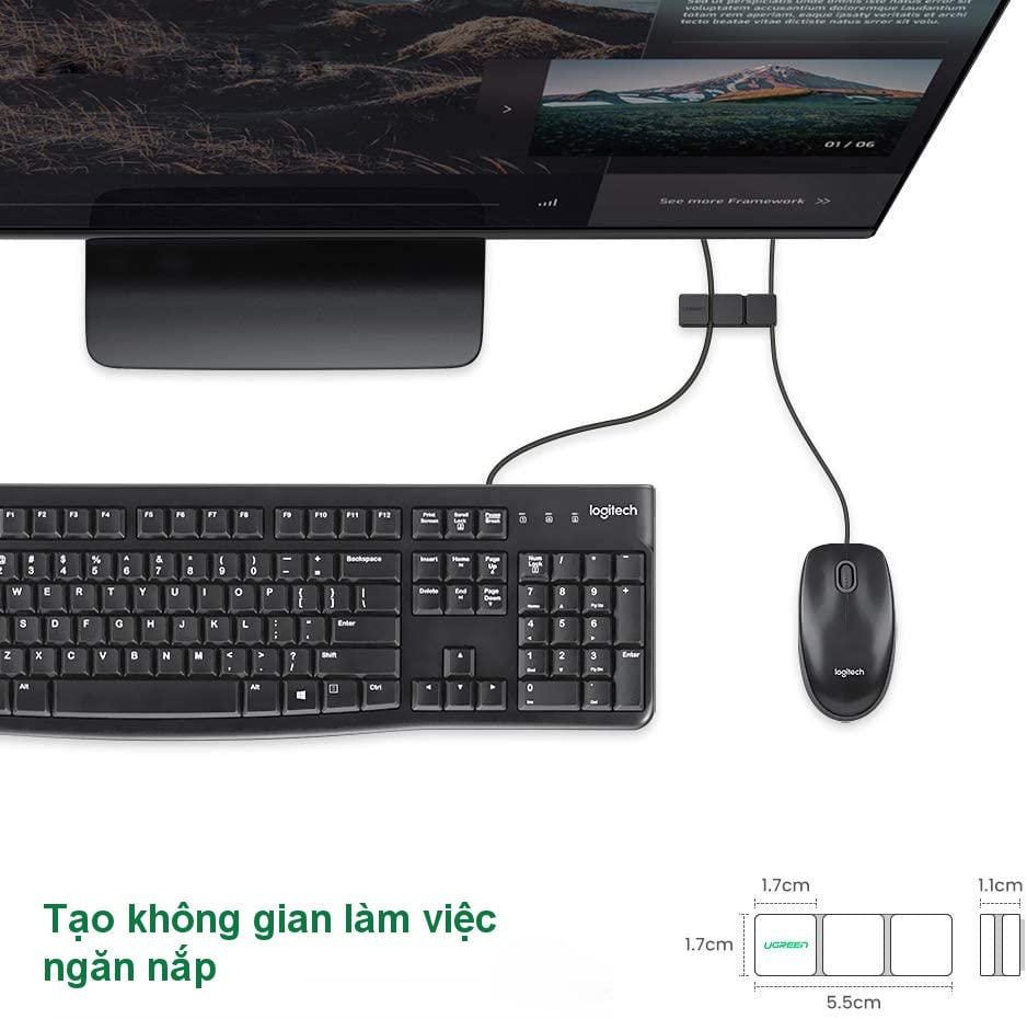 Kẹp giữ dây cáp UGREEN 70585 – Chất liệu silicon kẹp giữ dây cáp, tai nghe, chuột, … gọn gàng
