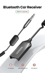 Bộ thu Bluetooth 5.0 UGREEN CM309 70603 – Bluetooth 5.0, dây lò xo tiện lợi, chống rối – Vỏ hợp kim