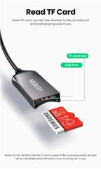 Bộ thu Bluetooth 5.0 UGREEN CM309 70603 – Bluetooth 5.0, dây lò xo tiện lợi, chống rối – Vỏ hợp kim