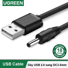 Dây nguồn 3.5mm UGREEN US277 – Chuyển USB 2.0 sang DC 3.5mm thuần đồng