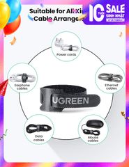 Dây dán Velcro UGREEN 20245 làm gọn dây sạc dây tai nghe dây máy tính…dài 18cm