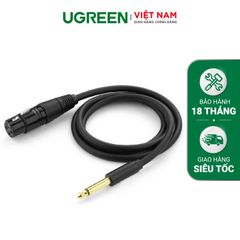 Cáp chuyển đổi 6.5mm sang AV Cannon (XLR) âm UGREEN AV131 – Dùng cho microphone stereo mixer amplifier camera Environment