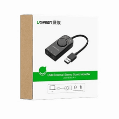 Bộ chuyển đổi âm thanh UGREEN CM129 – Chuyển từ USB sang 3 cổng 3.5mm – Chip SSS1629 DAC 48KHz/16bit