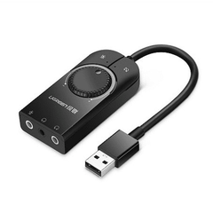 Bộ chuyển đổi âm thanh UGREEN CM129 – Chuyển từ USB sang 3 cổng 3.5mm – Chip SSS1629 DAC 48KHz/16bit
