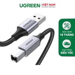Cáp máy in USB A sang USB B UGREEN US369 – Tốc độ truyền tải 480Mbps – Sử dụng rộng rãi cho máy Fax máy in…