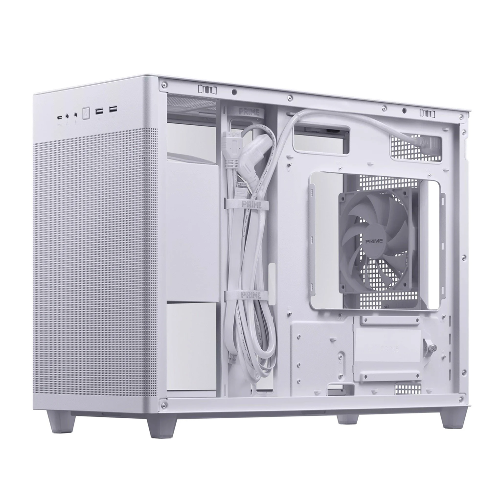 Vỏ máy tính ASUS Prime AP201 Tempered Glass M-ATX White