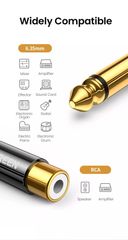 Đầu chuyển âm thanh UGREEN AV169 – Chuyển từ RCA sang 6.5mm – Đầu cáp mạ vàng, chống suy hao tín hiệu –  Hàng phân phối chính hãng – Bảo hành 18 tháng