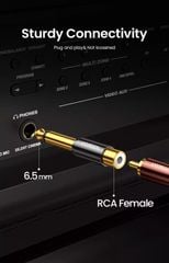 Đầu chuyển âm thanh UGREEN AV169 – Chuyển từ RCA sang 6.5mm – Đầu cáp mạ vàng, chống suy hao tín hiệu –  Hàng phân phối chính hãng – Bảo hành 18 tháng