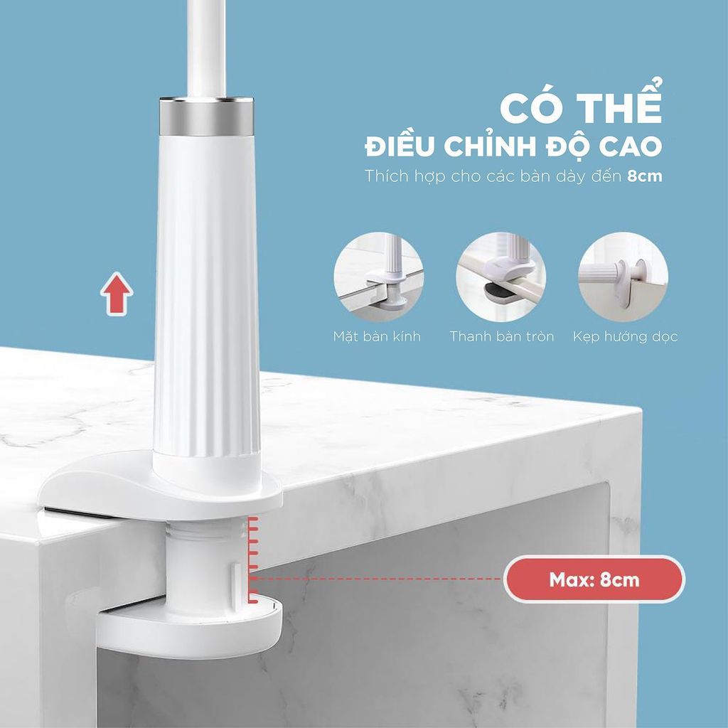 Giá đỡ điện thoại UGREEN LP113 kẹp bàn, cổ nghỗng, xoay 360 độ