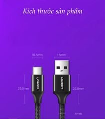 Cáp sạc nhanh Type C 40W UGREEN US279 – Sạc nhanh dòng tối đa đạt 5A, truyền tải dữ liệu tốc độ cao – Vỏ bện nylon chống rối