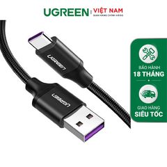 Cáp sạc nhanh Type C 40W UGREEN US279 – Sạc nhanh dòng tối đa đạt 5A, truyền tải dữ liệu tốc độ cao – Vỏ bện nylon chống rối