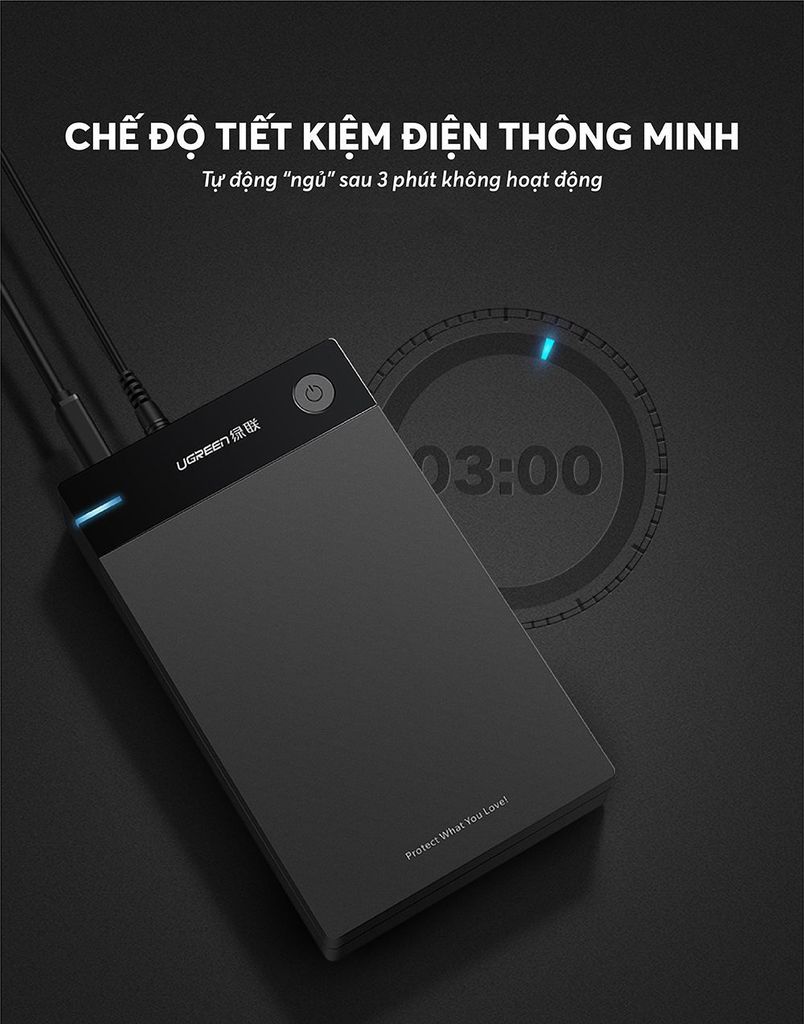 Hộp đựng ổ cứng 3.5/2.5 inch UGREEN US222 hỗ trợ 10TB