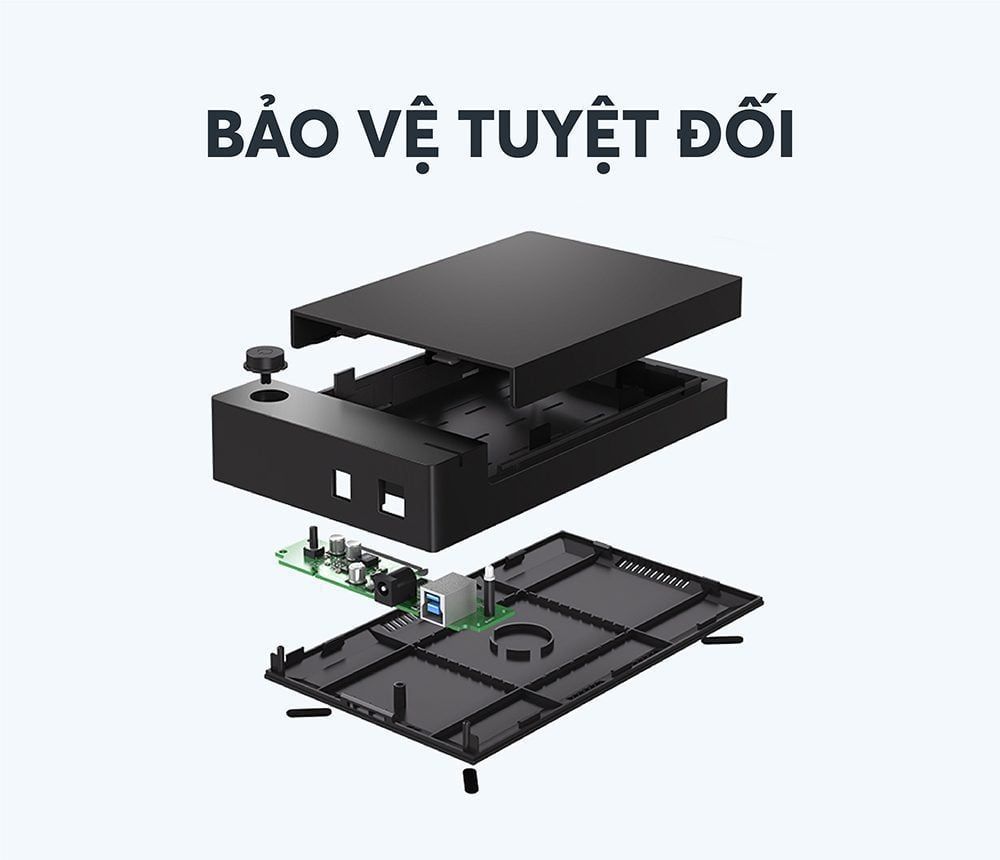 Hộp đựng ổ cứng 3.5/2.5 inch UGREEN US222 hỗ trợ 10TB
