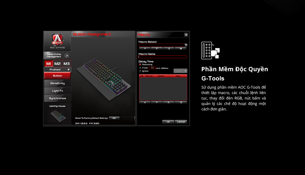 Bàn phím cơ AOC GK500 Đen