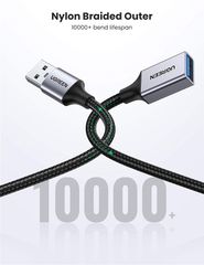 Cáp nối dài USB 3.0 UGREEN US115 – Tốc độ truyền 5Gbps – Dây bện nylon chắc chắn độ dài từ 0.5-2m – Hãng phân phối chính hãng – Bảo hành 18 tháng
