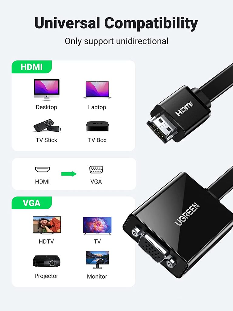 Cáp HDMI to VGA Ugreen 60738 60739 CM270