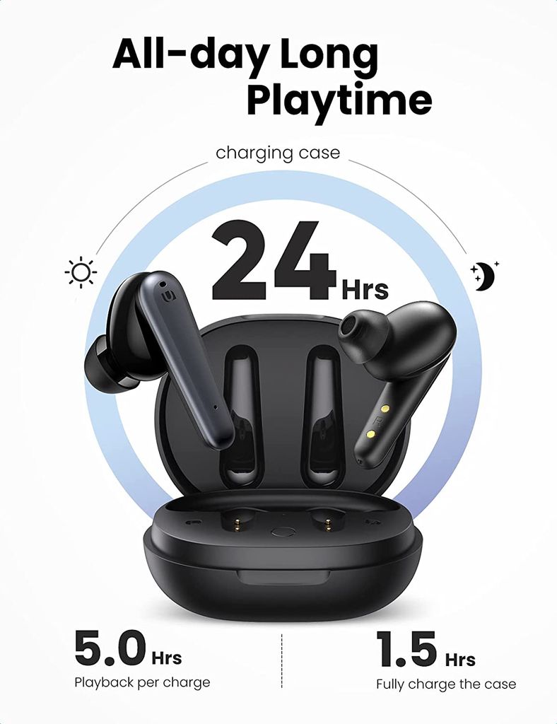 Tai nghe Bluetooth 5.0 UGREEN WS111 – Âm thanh Hifi True Wireless – Sạc nhanh 1.5 giờ, thời gian sử dụng lên đến 24 giờ