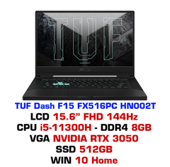 Laptop Asus TUF Dash F15 FX516PC-HN002T (Core i5-11300H/8GB/512GB/RTX 3050 4GB/15.6 inch FHD/Win 10/Xám)